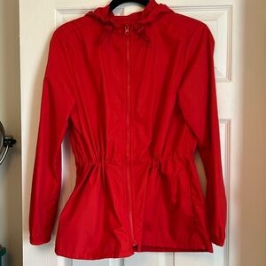 Red rain jacket